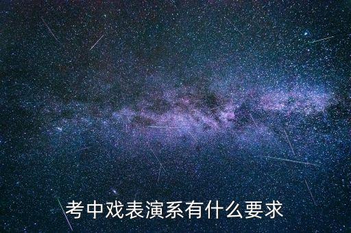 考中戏表演系有什么要求