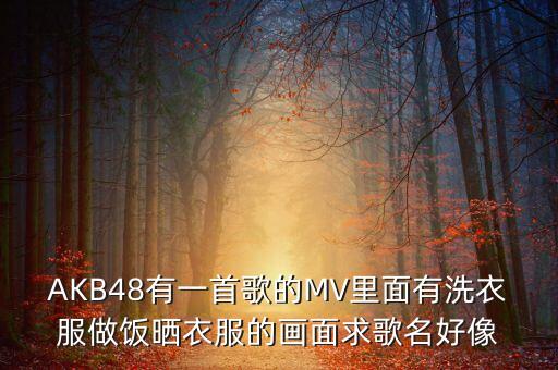 AKB48有一首歌的MV里面有洗衣服做饭晒衣服的画面求歌名好像