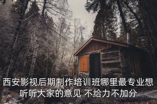 西安影视后期制作培训班哪里最专业想听听大家的意见 不给力不加分