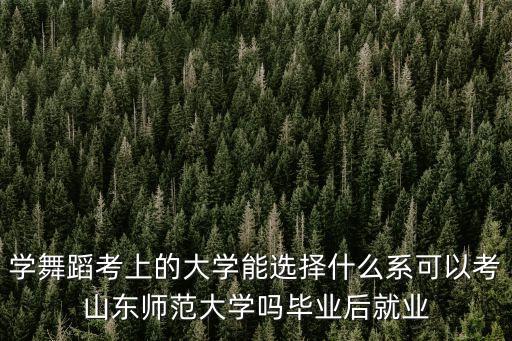 学舞蹈考上的大学能选择什么系可以考山东师范大学吗毕业后就业