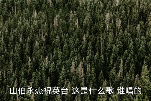 蝴蝶舞翩翩是什么歌，山伯永恋祝英台 这是什么歌 谁唱的