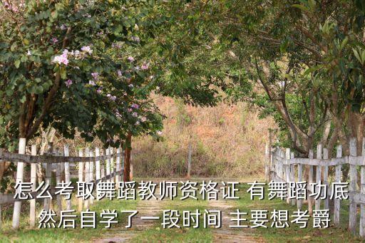 怎么考取舞蹈教师资格证 有舞蹈功底 然后自学了一段时间 主要想考爵
