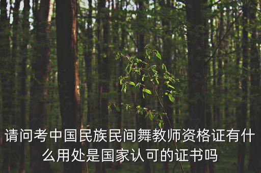 请问考中国民族民间舞教师资格证有什么用处是国家认可的证书吗