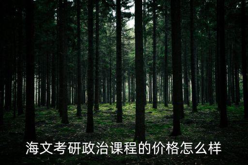 海文考研政治课程的价格怎么样
