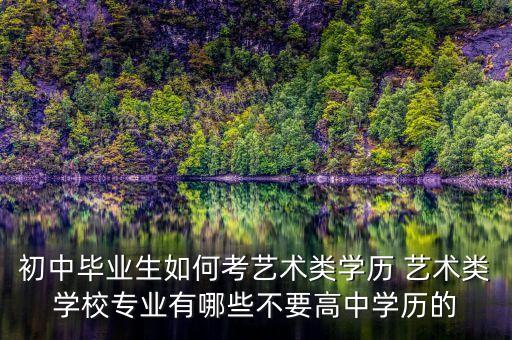 初中毕业生如何考艺术类学历 艺术类学校专业有哪些不要高中学历的