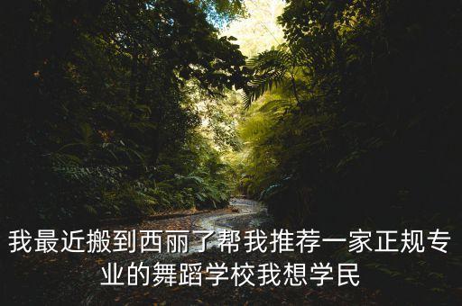 我最近搬到西丽了帮我推荐一家正规专业的舞蹈学校我想学民
