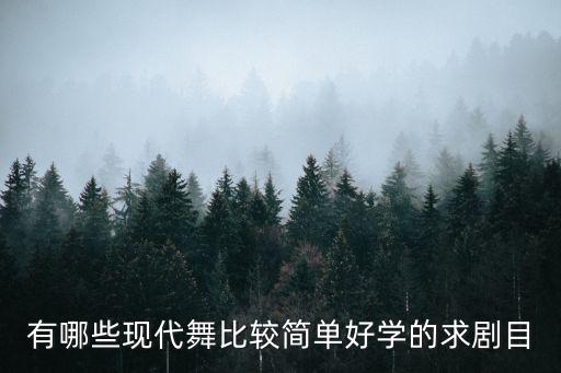 有哪些现代舞比较简单好学的求剧目