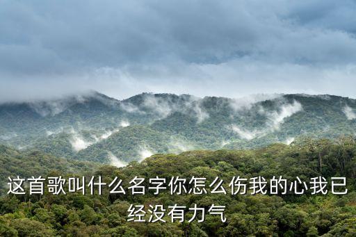 这首歌叫什么名字你怎么伤我的心我已经没有力气