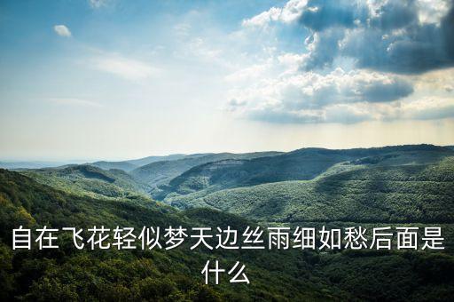 天边舞蹈背面教学视频，自在飞花轻似梦天边丝雨细如愁后面是什么