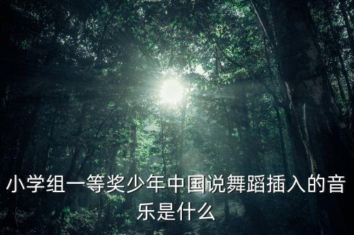 小学组一等奖少年中国说舞蹈插入的音乐是什么