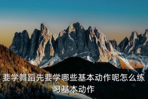要学舞蹈先要学哪些基本动作呢怎么练习基本动作