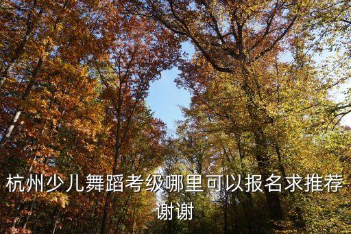 杭州少儿舞蹈考级哪里可以报名求推荐谢谢
