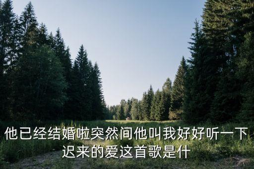 歌曲迟来的爱 前面说的什么，卓依婷迟来的爱这首歌是什么意思