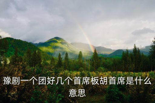 豫剧一个团好几个首席板胡首席是什么意思