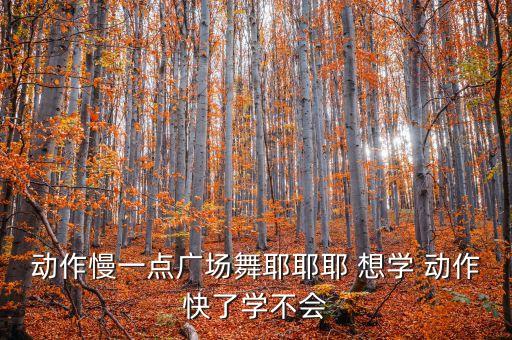 动作慢一点广场舞耶耶耶 想学 动作快了学不会