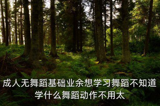 成人无舞蹈基础业余想学习舞蹈不知道学什么舞蹈动作不用太
