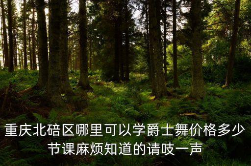 重庆jazz舞蹈教学多少钱一个小时，重庆北碚区哪里可以学爵士舞价格多少节课麻烦知道的请吱一声