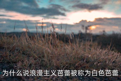 为什么说浪漫主义芭蕾被称为白色芭蕾