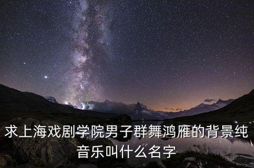 求上海戏剧学院男子群舞鸿雁的背景纯音乐叫什么名字