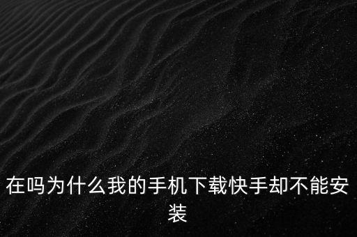 下载快手安装手机上安装不了，为什么手机内存够就是安装不了快手呢
