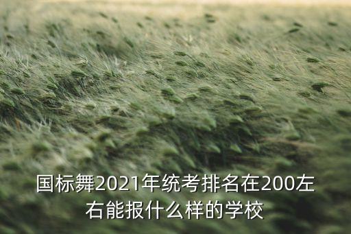 国标舞2021年统考排名在200左右能报什么样的学校