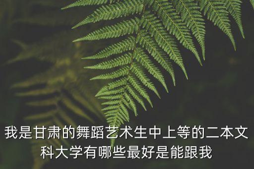 我是甘肃的舞蹈艺术生中上等的二本文科大学有哪些最好是能跟我