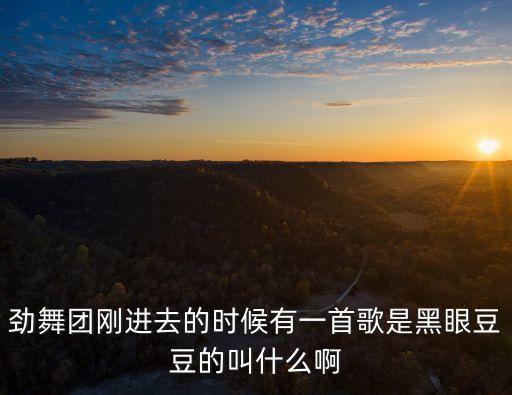 劲舞团刚进去的时候有一首歌是黑眼豆豆的叫什么啊