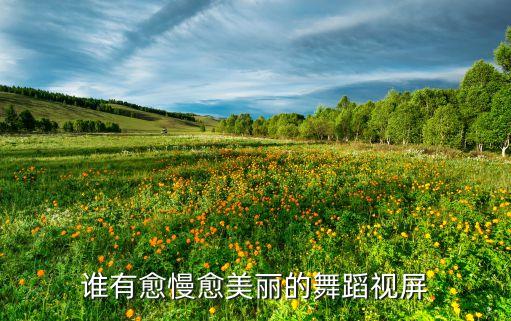 谁有愈慢愈美丽的舞蹈视屏