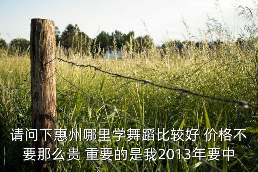 请问下惠州哪里学舞蹈比较好 价格不要那么贵 重要的是我2013年要中