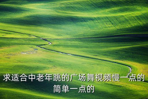 求适合中老年跳的广场舞视频慢一点的简单一点的