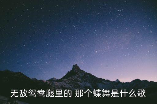 无敌鸳鸯腿里的 那个蝶舞是什么歌