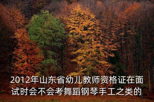 2012年山东省幼儿教师资格证在面试时会不会考舞蹈钢琴手工之类的