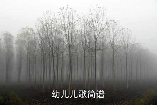 幼儿儿歌简谱