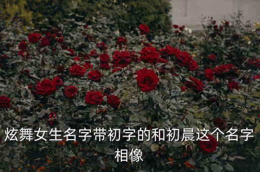 炫舞女生名字带初字的和初晨这个名字相像