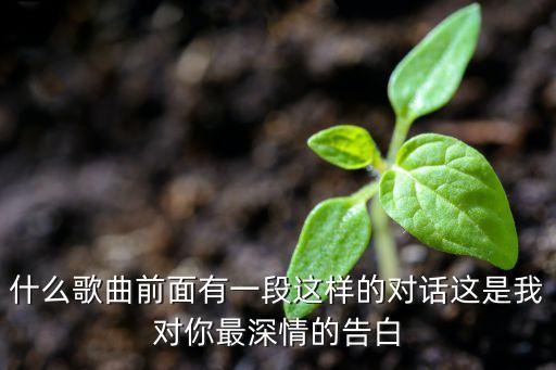 什么歌曲前面有一段这样的对话这是我对你最深情的告白