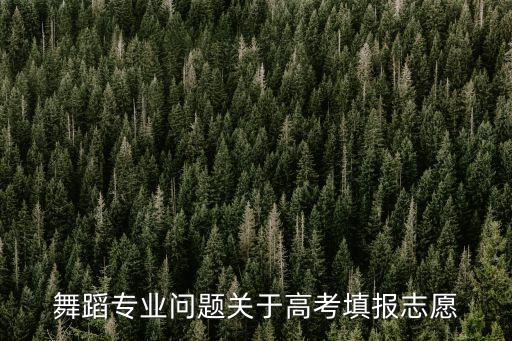 舞蹈专业志愿填报，怎样填报高考舞蹈志愿