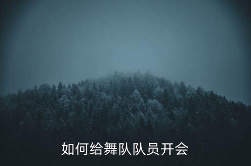 如何给舞队队员开会