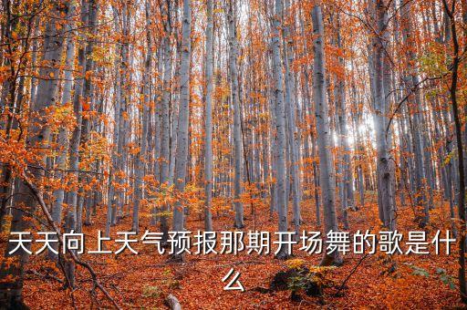 天天向上天气预报那期开场舞的歌是什么