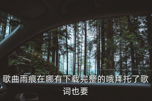歌曲雨痕在哪有下载完整的哦拜托了歌词也要