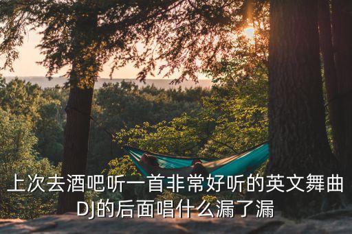 上次去酒吧听一首非常好听的英文舞曲DJ的后面唱什么漏了漏
