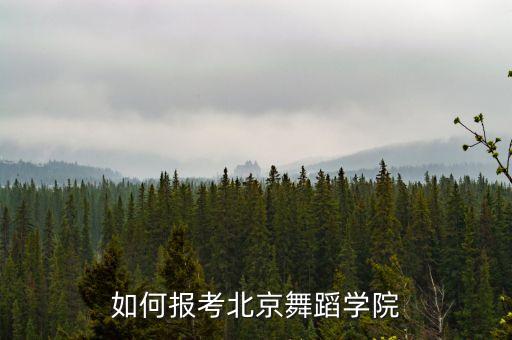 如何报考北京舞蹈学院