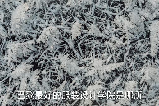 巴黎最好的服装设计学院是哪所