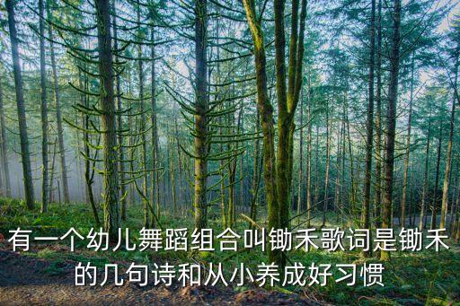 有一个幼儿舞蹈组合叫锄禾歌词是锄禾的几句诗和从小养成好习惯