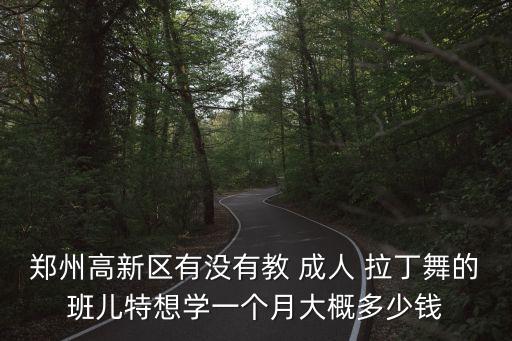 成人学舞蹈多少钱一个月，郑州高新区有没有教 成人 拉丁舞的班儿特想学一个月大概多少钱