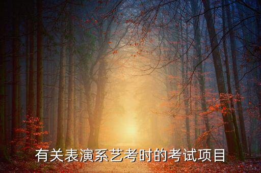 有关表演系艺考时的考试项目
