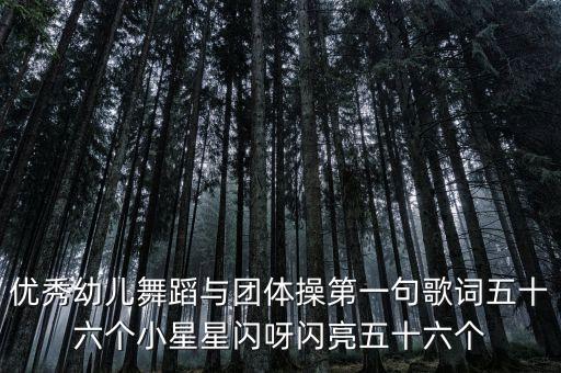 优秀幼儿舞蹈与团体操第一句歌词五十六个小星星闪呀闪亮五十六个