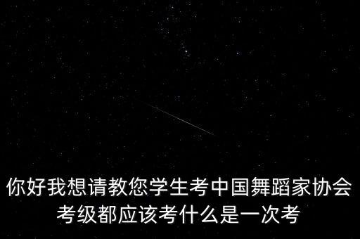 你好我想请教您学生考中国舞蹈家协会考级都应该考什么是一次考