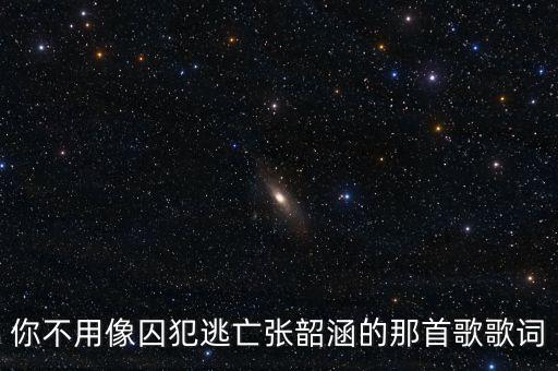 你不用像囚犯逃亡张韶涵的那首歌歌词