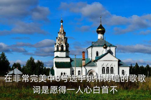 在非常完美中8号选手姚伟涛唱的歌歌词是愿得一人心白首不