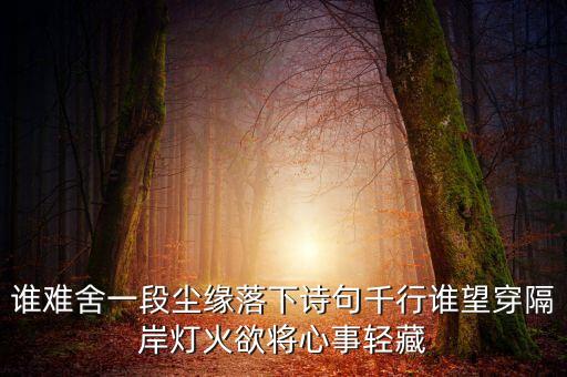 谁难舍一段尘缘落下诗句千行谁望穿隔岸灯火欲将心事轻藏